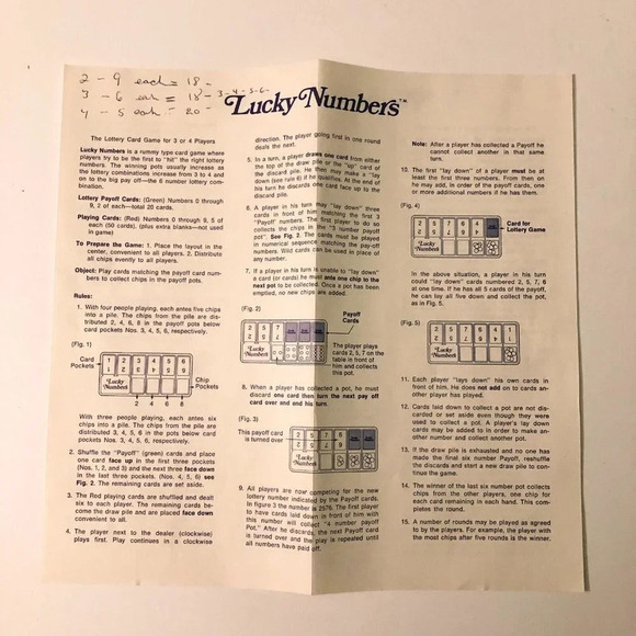 Vintage 1975 Milton Bradley Lucky Numbers The Lottery Card Game Copp Clark - Picture 8 of 16